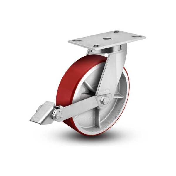 Colson 7 Series Swivel Plate Caster 7.06689.979.7 LH8.0 BRK1 With Brake 6" Dia. 2040 Lb. 7.06689.979.7 LH8.0 BRK1 - main